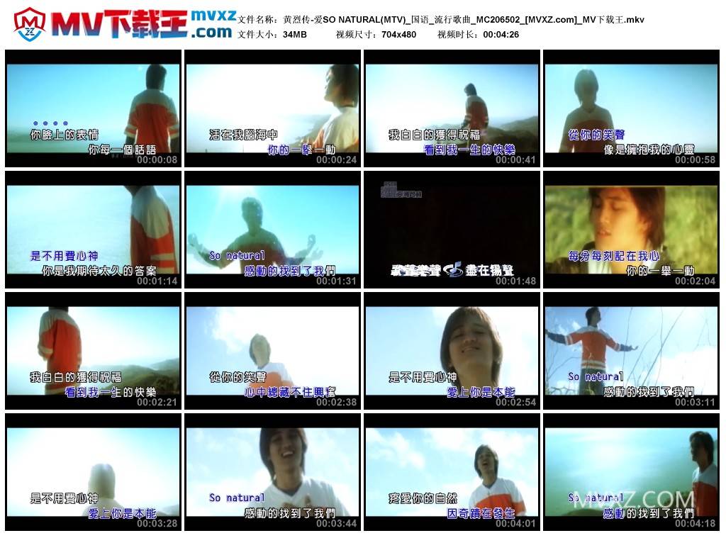 黄烈传-爱SO NATURAL(MTV)_国语_流行歌曲_MC206502